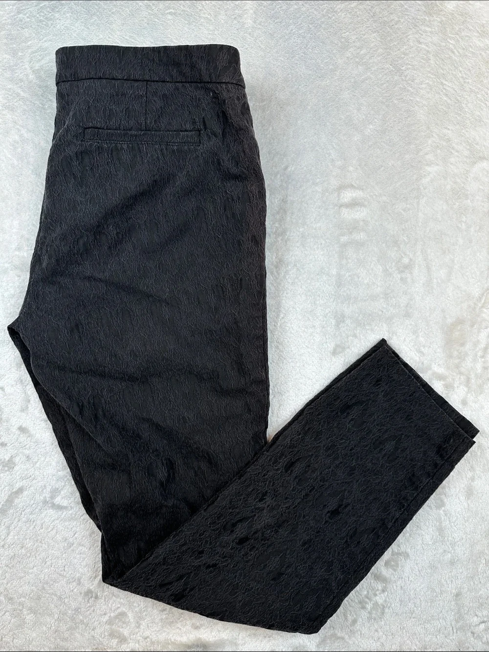 Cynthia Rowley Womens Black Jacquard Dress Pants Size 6 Slim Ankle Career